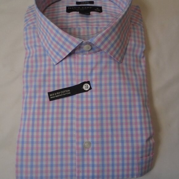 Men's PRONTO UOMO Button Down Dress Shirt 18 32/33 NWT - Picture 1 of 3
